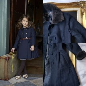 Vintage Stephanie Mathews Navy Blue Wool Pea Coat